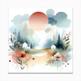 Watercolor Landscape Canvas Print Canvas Print