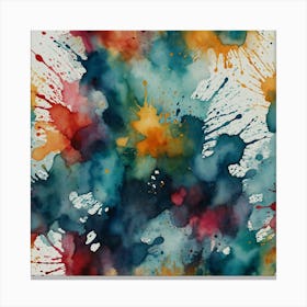 Watercolor Splashes Canvas Print