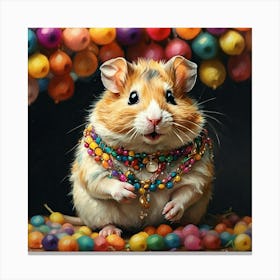 Hamster With Beads 1 Canvas Print