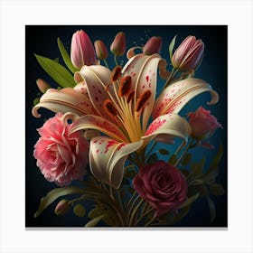 Flowers In A Vase Canvas Print