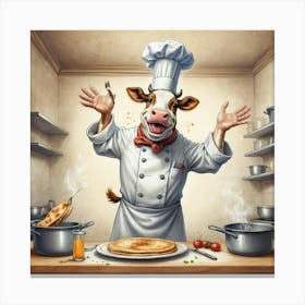 Chef Cow 18 Canvas Print