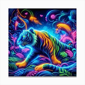 Neon Tiger 7 Canvas Print