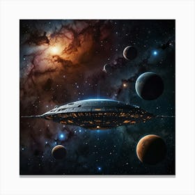 Spaceship In Space 1 Canvas Print