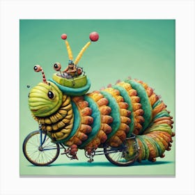 846881 Giant Caterpillar Riding A Bicycle, Surreal, Absur Xl 1024 V1 0 Canvas Print