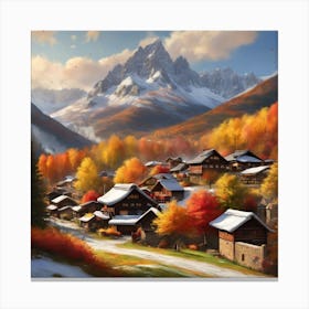 Autumn Village Canvas Print