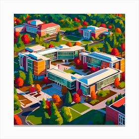 Aerial View Of Campus Canvas Print