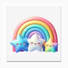 Rainbow And Stars Canvas Print