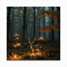 Deer In The Forest 12 Canvas Print