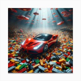 Lego Car In Space Canvas Print