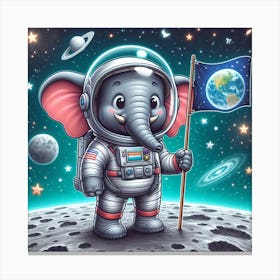 elephant on moon Canvas Print