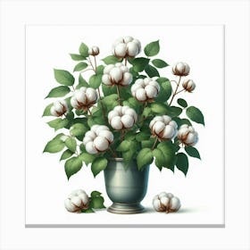 Cotton In A Vase Canvas Print