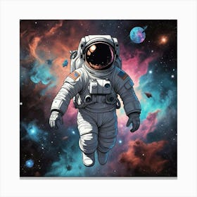 Cosmic Explorer Portrait Of An Astronaut Among The Stars (10) Canvas Print