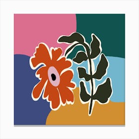 Retro minimal flower I Canvas Print