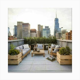 Nyc Rooftop Patio Canvas Print