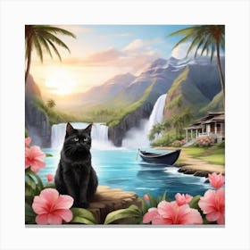 Hawaiian Cat 1 Canvas Print