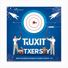 Archery Themed Marketing Banner With The Central Theme Of Success Teamwork And Strategic Goal Sett (7) Stampe su tela