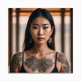 Beautiful Asian Tattooed 1 Canvas Print