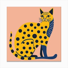 Yellow Cheetah Square 3 Canvas Print