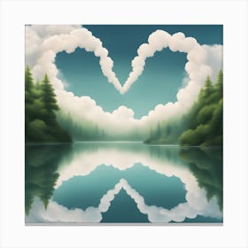 Heart Shaped Clouds Canvas Print