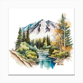 Watercolor Of A River 2 Canvas Print