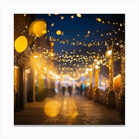 A Night Scene Lit With Magical Sparkling Decorations And Luxurious Shimmering Lights Glowing In A (1) 1 Canvas Print