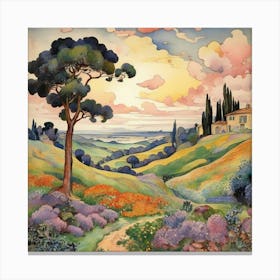 Landscapes 1905 Henri Edmond Cross Cartoon Art Print 3 Canvas Print