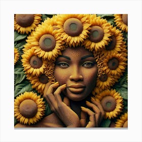 Sunflower Woman 5 Canvas Print