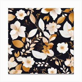 Gold Floral Pattern Canvas Print