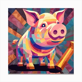 Pig With Hammer Canvas Print