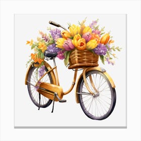 Bicycle With Flowers Canvas Print