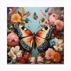 Animal Painting Butterfly Art Print 1 Canvas Print