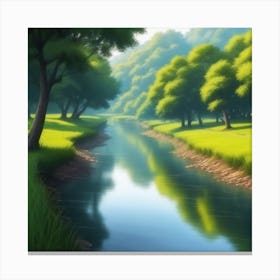River In The Forest 39 Canvas Print