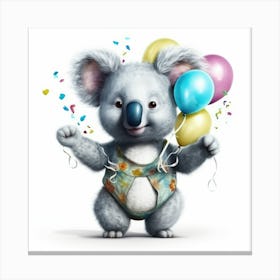 Koala With Balloons 2 Canvas Print