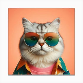 Cat In Sunglasses Canvas Print