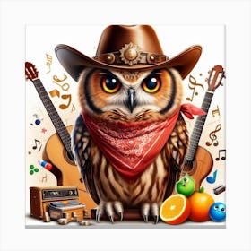 Cowboy Owl 4 Canvas Print