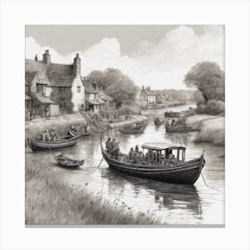 Boat On The River Canvas Print