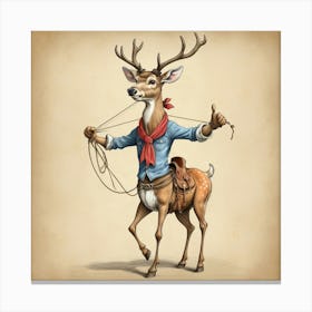 Cowboy Deer Canvas Print