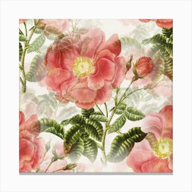 Flowers Vintage Background Retro Floral Stem Canvas Print