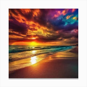 Sunset On The Beach 177 Canvas Print