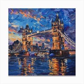 London Tower Bridge At Sunset Canvas Print