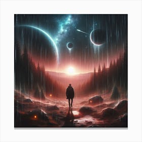 Man Walking On Mars Canvas Print