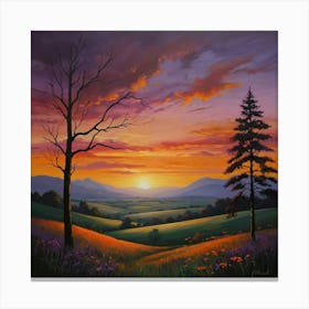 Default The Magnificent Sunset Painting Captures The Breathtak 0 Canvas Print