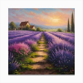 Lavender landscape Canvas Print