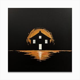 House At Sunset Canvas Print