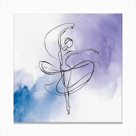 Ballerina Line Art Drawing Canvas Print