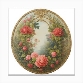 Roses In A Frame Canvas Print