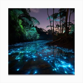 Fireflies In The Rainforest Canvas Print