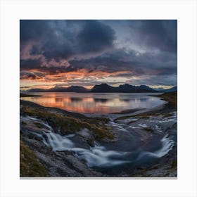 Sunset In Iceland Canvas Print