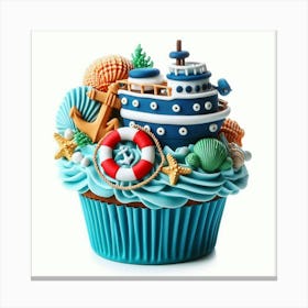 Cupcake With Seashells 2 Canvas Print