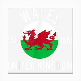 Wales Independence Day Flag Est 1056 Souvenir Love Gift Canvas Print